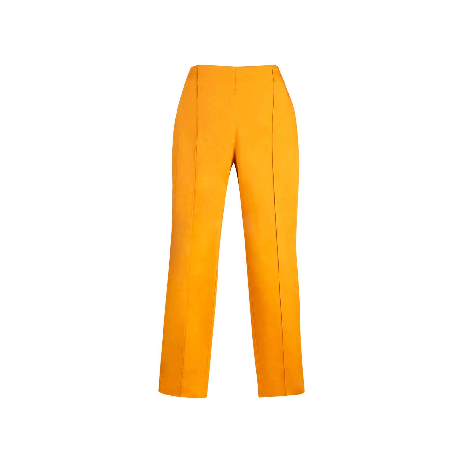 Pantalón Recto Satín Mostaza