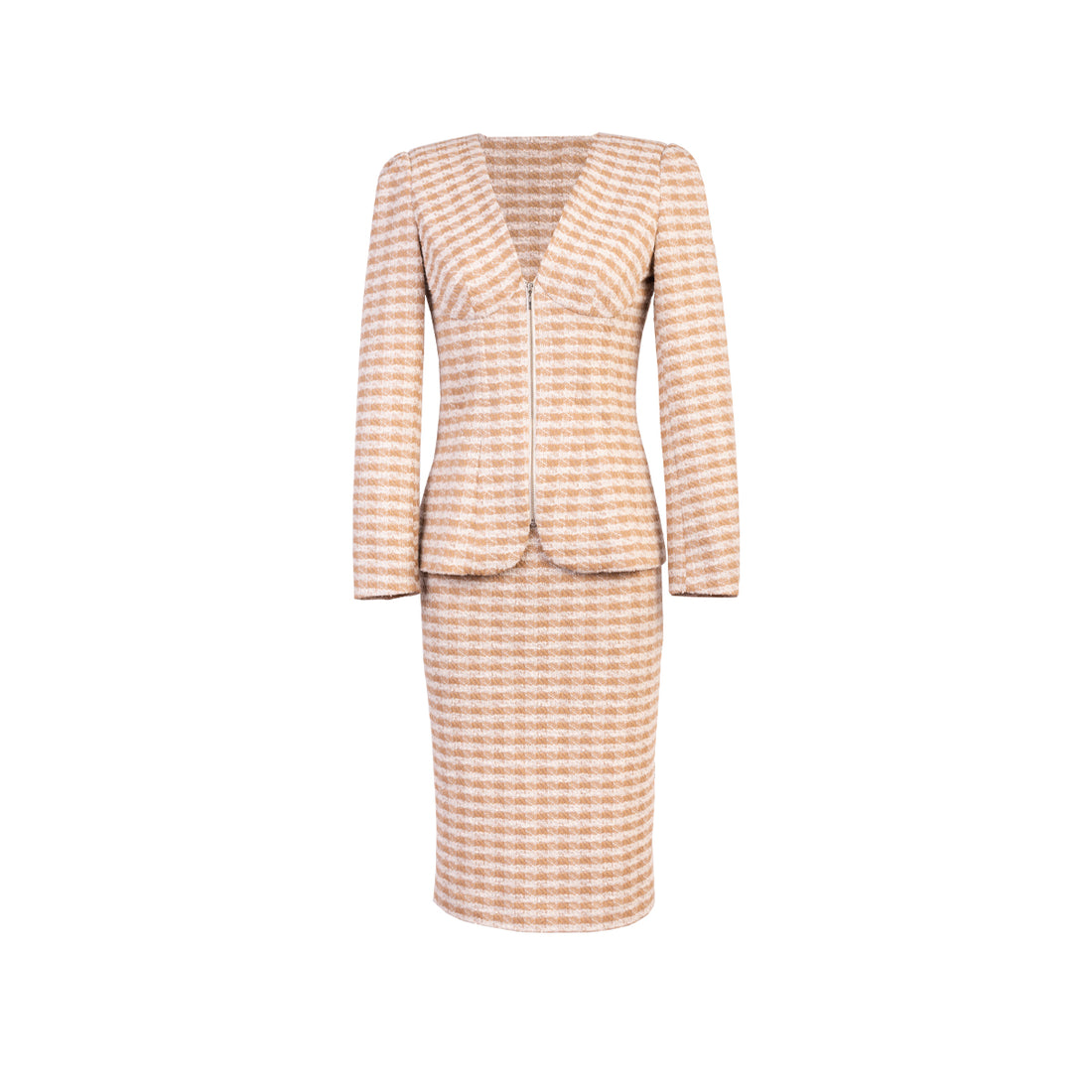 Falda Pied Poule Temple Beige