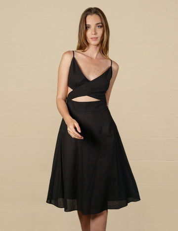 Vestido Lino Cruzado