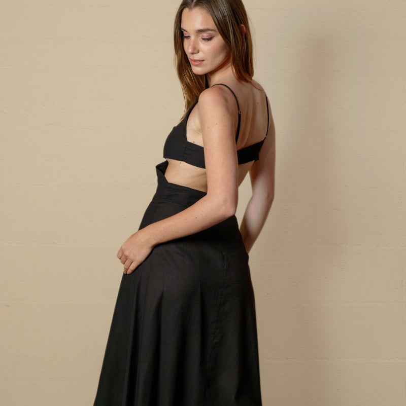 Vestido Lino Cruzado