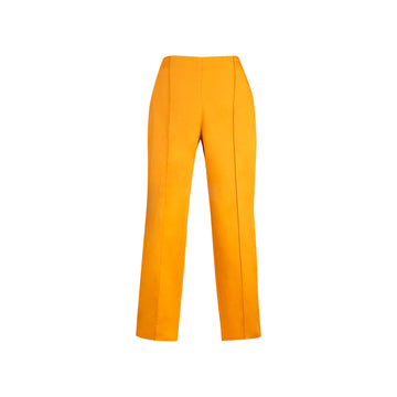 Pantalón Recto Satín Mostaza