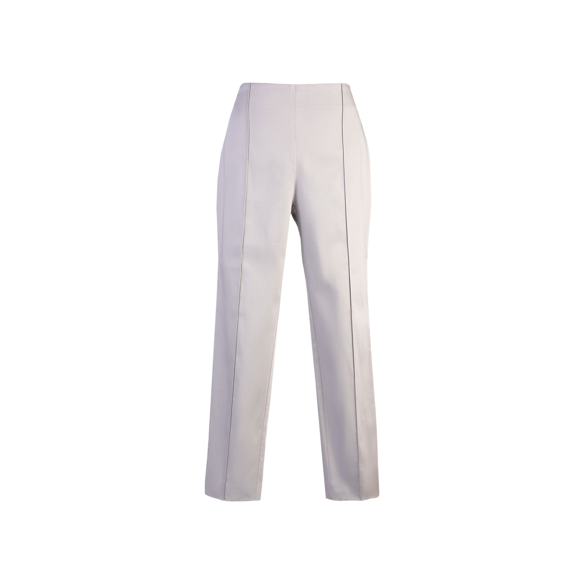 Pantalón Recto Satín Gris