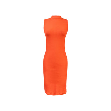 Vestido M/Cero Cierre Espalda Naranja