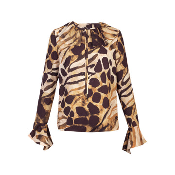 Blusa Estilo Capa Auremi Camel