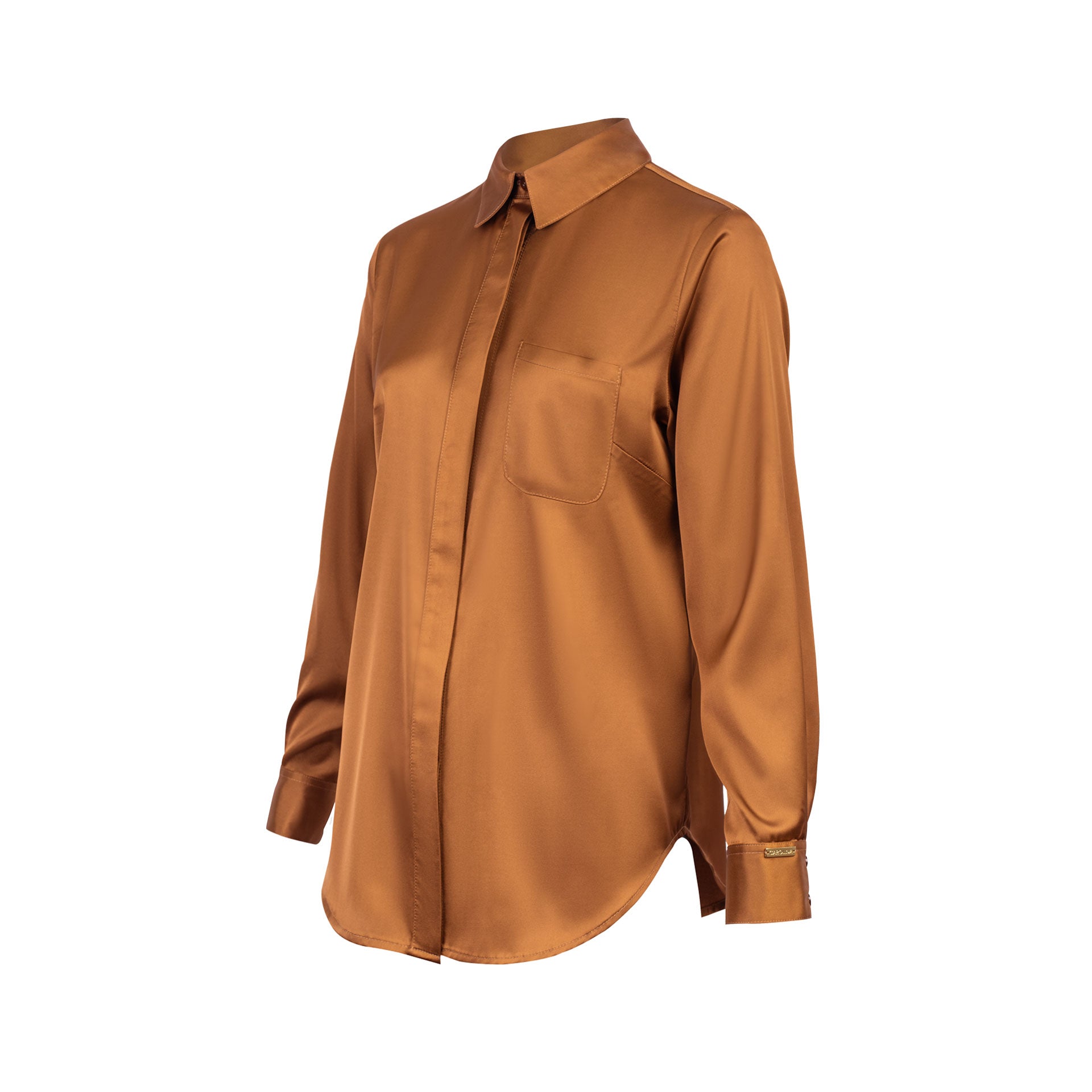 Blusa Clásica con Bolsillo Irene Camel