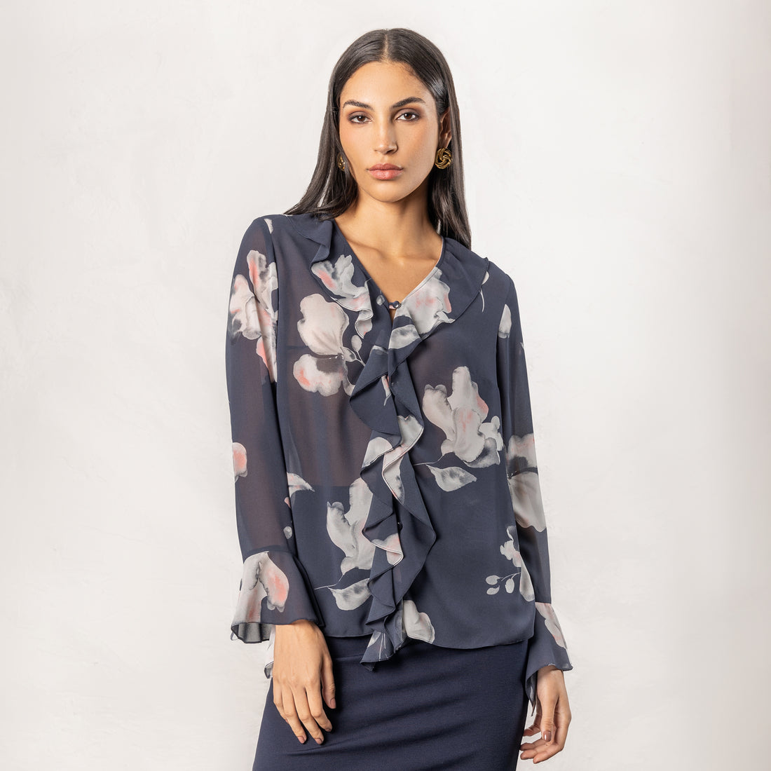 Blusa Estilo Capa Asha Navy
