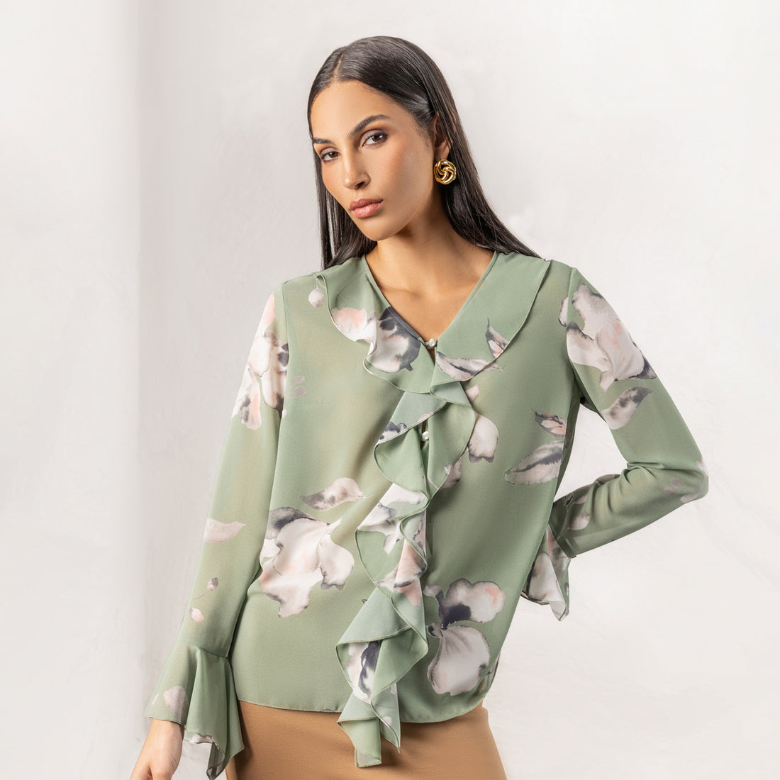 Blusa Estilo Capa Asha Verde