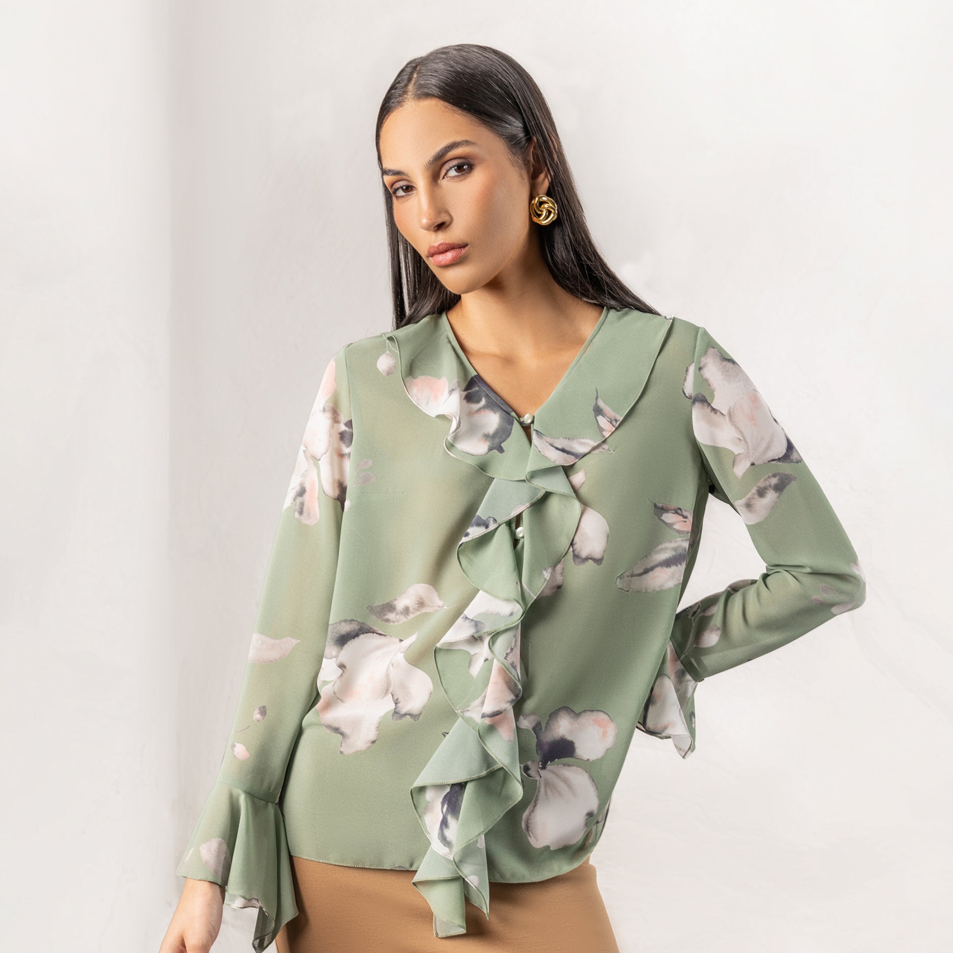 Blusa Estilo Capa Asha Verde