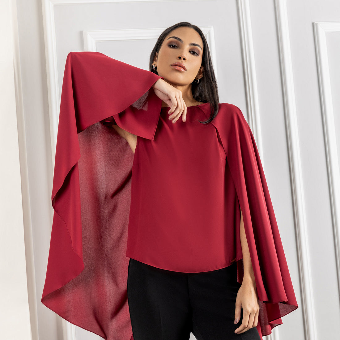 Blusa Estilo Capa Amauta Vino