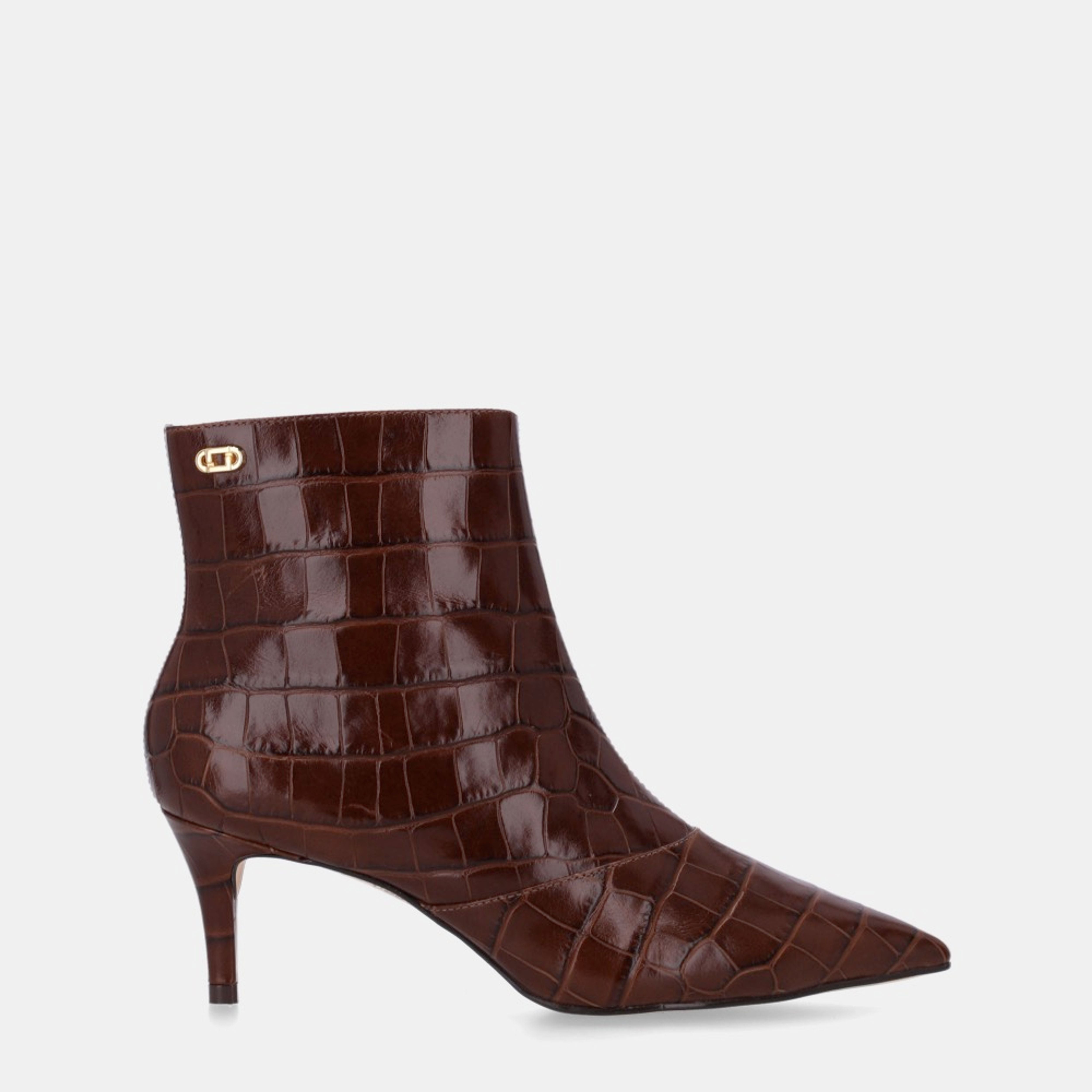 BOTÍN CROCO-EFFECT KITTEN HEEL LDL 80830009