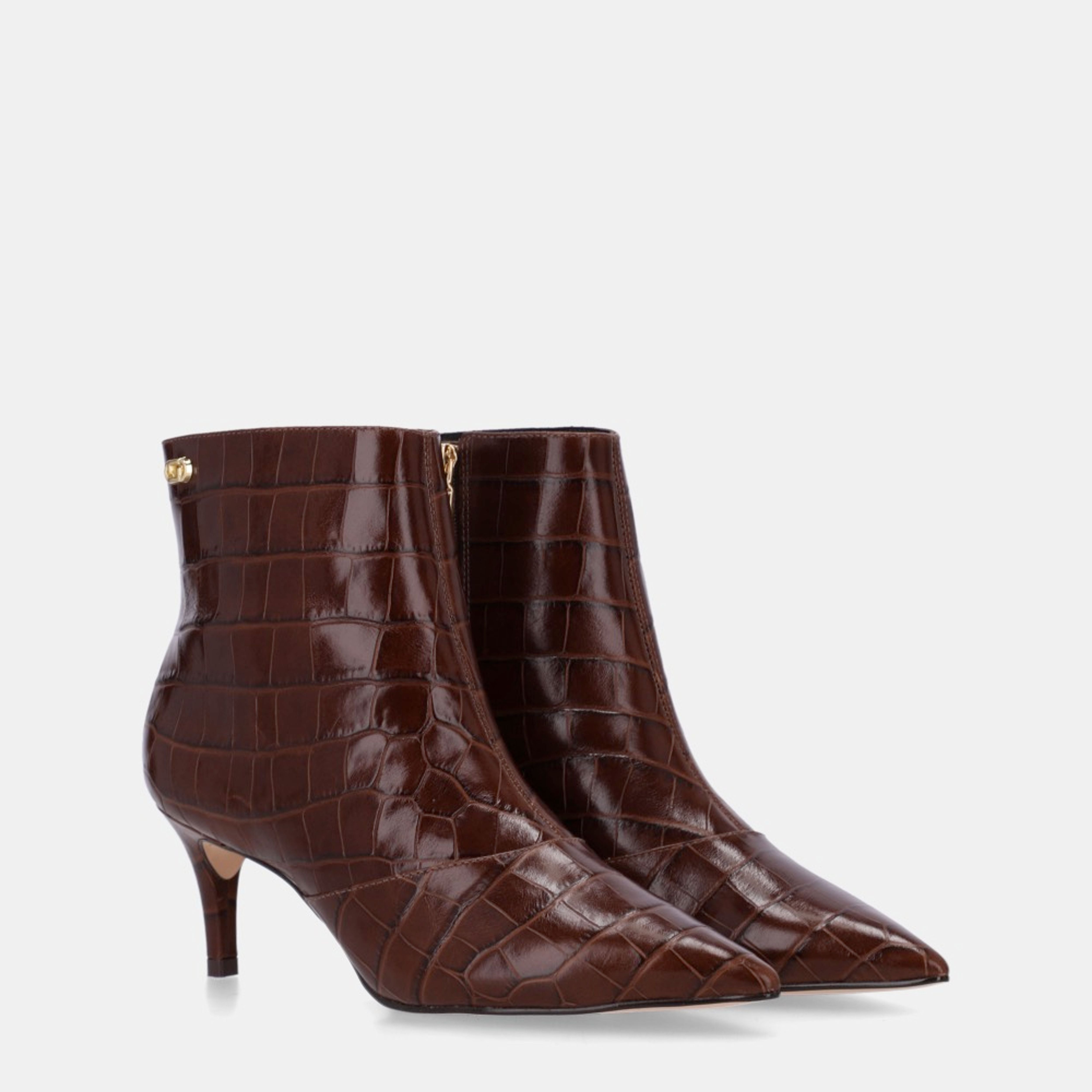 BOTÍN CROCO-EFFECT KITTEN HEEL LDL 80830009