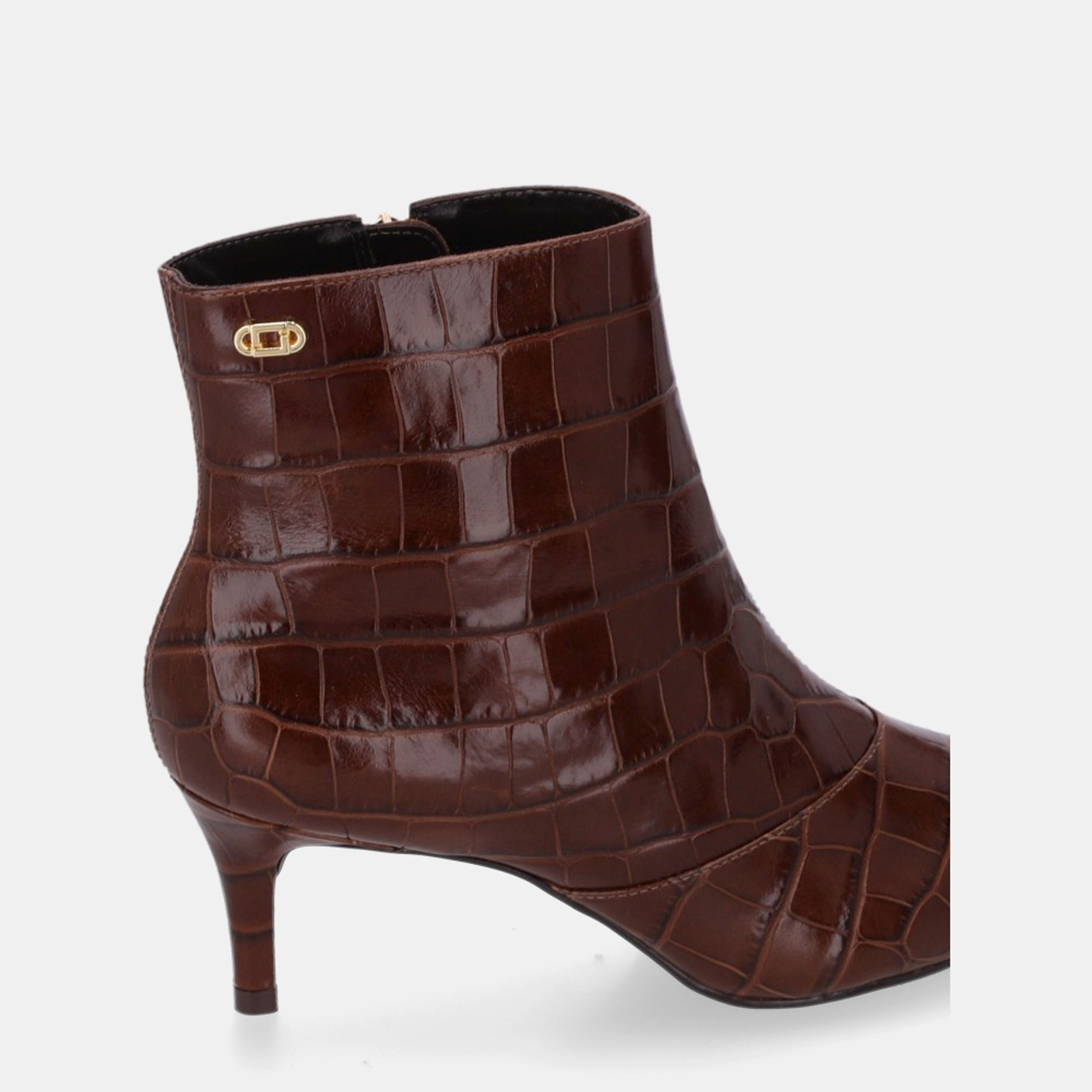 BOTÍN CROCO-EFFECT KITTEN HEEL LDL 80830009