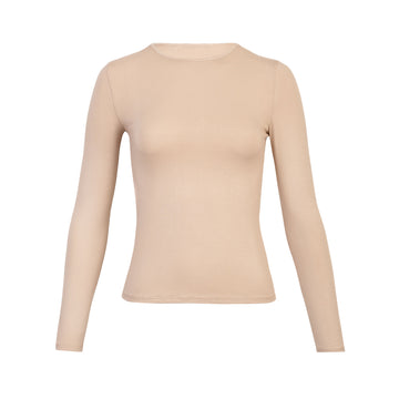 Polo Básico Vinca Cuello Redondo Beige
