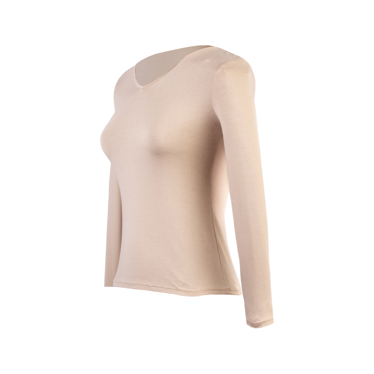 POLO M/L CUELLO V USAMBARA BEIGE