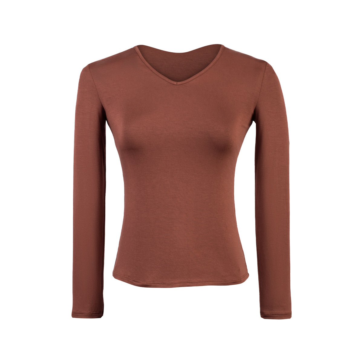 POLO M/L CUELLO V USAMBARA MARRON