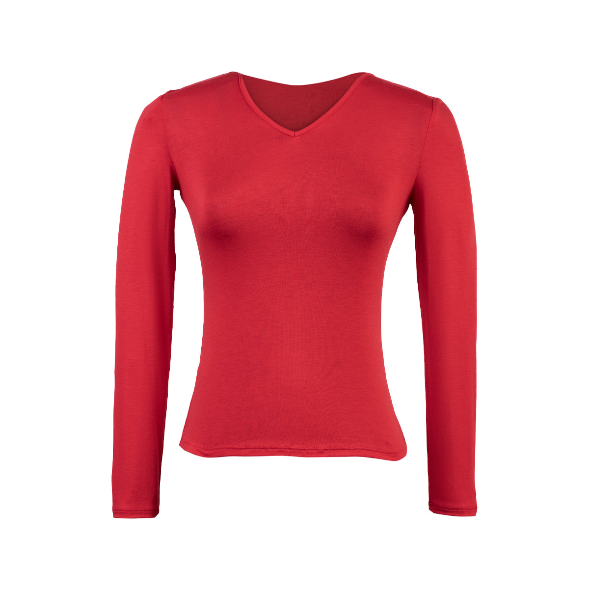 POLO M/L CUELLO V USAMBARA ROJO