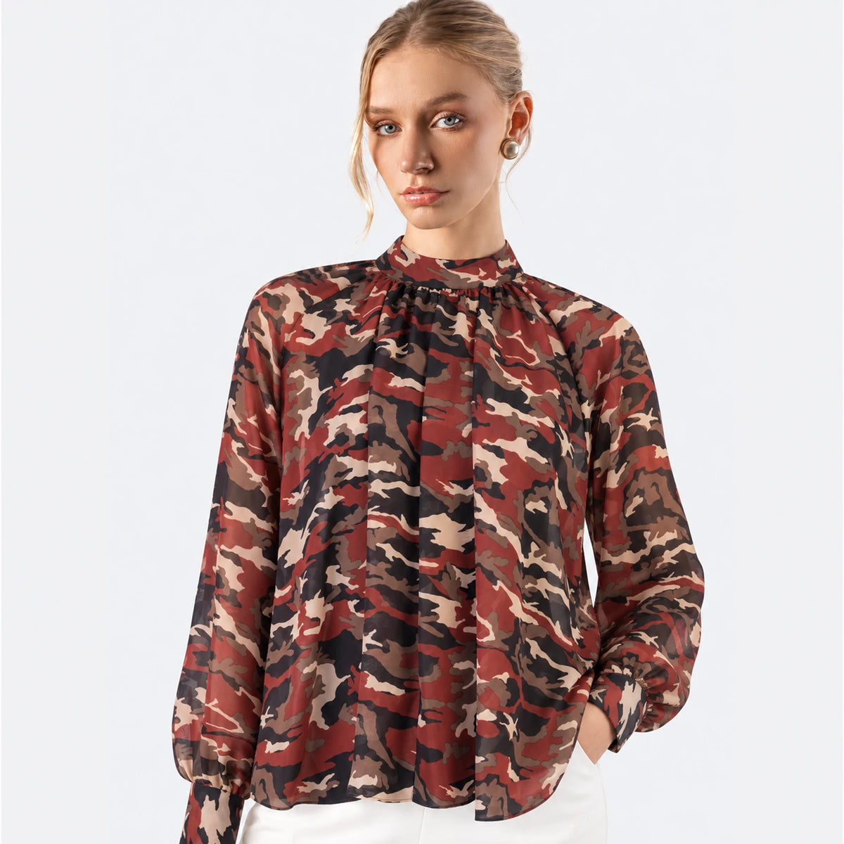 Blusa Abullonada Geoda Rojo