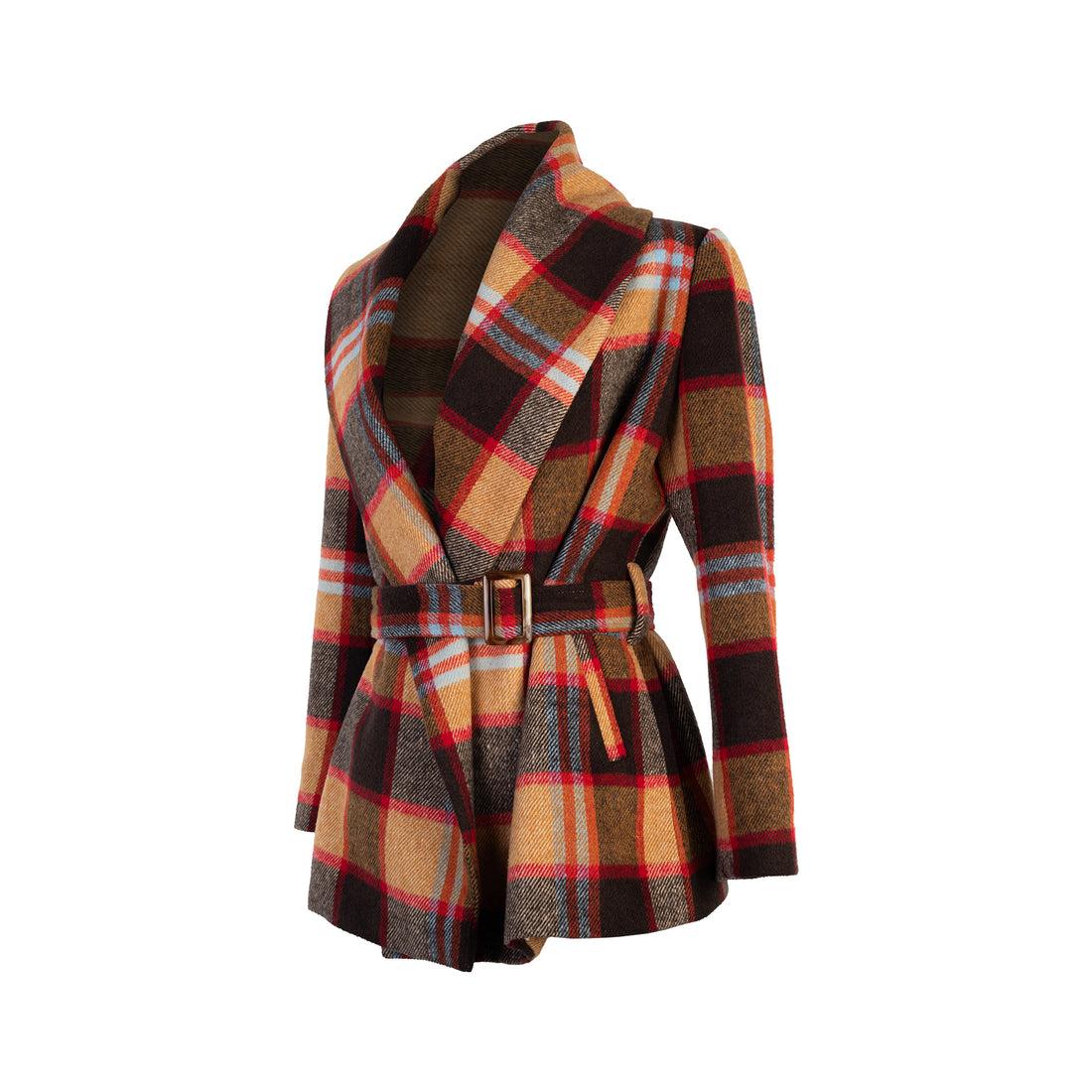 Saco Isabella Camel Cuadros