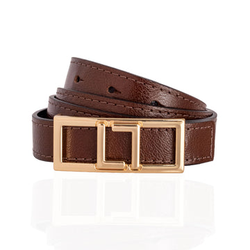 Correa Rev Square Buckle Ancha LDL 35001084 Trufa/Negro