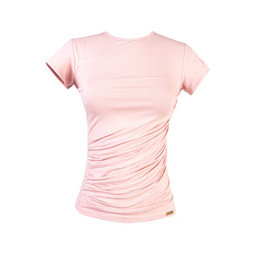 Polo Frunces Manga Corta Rosa
