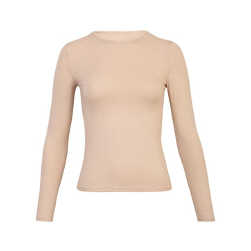 Polo Básico Vinca Cuello Redondo Beige
