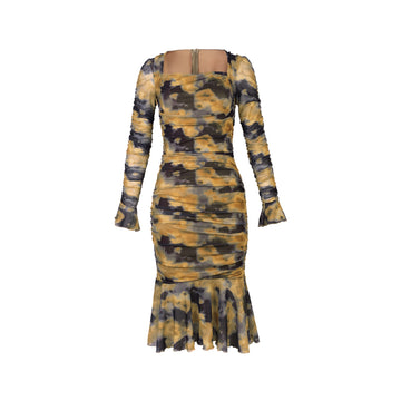 Vestido Mesh Nubia Mostaza