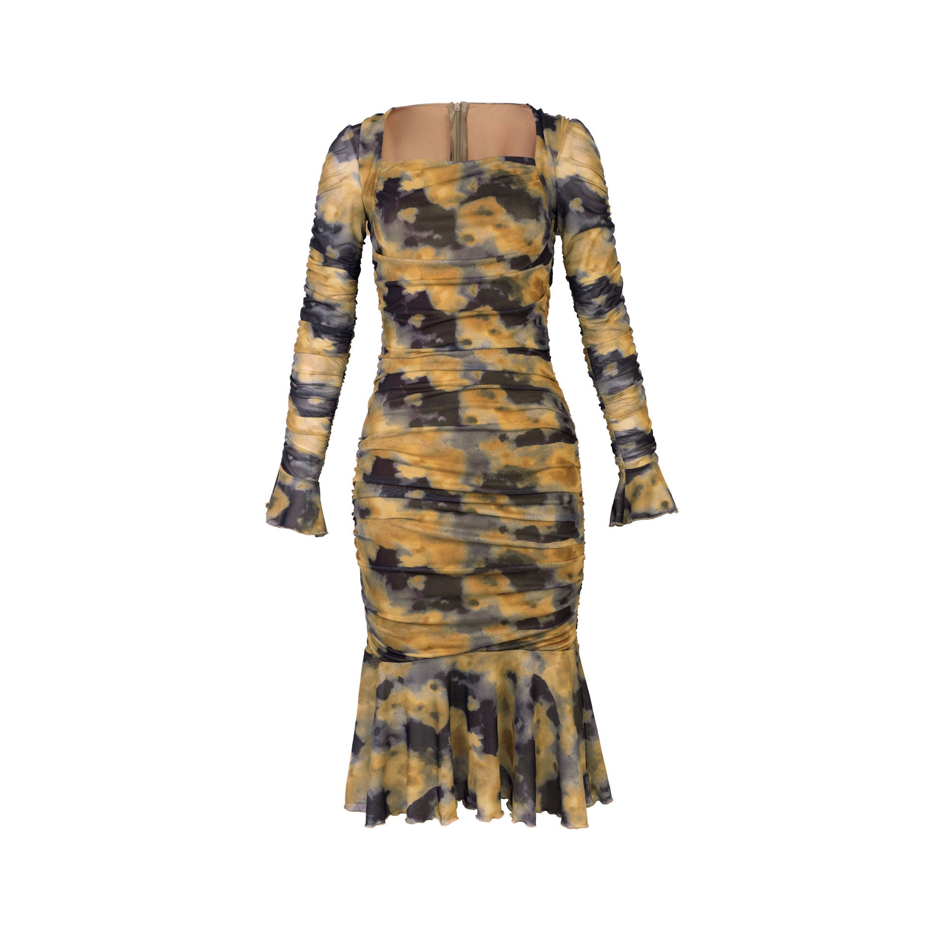 Vestido Mesh Nubia Mostaza