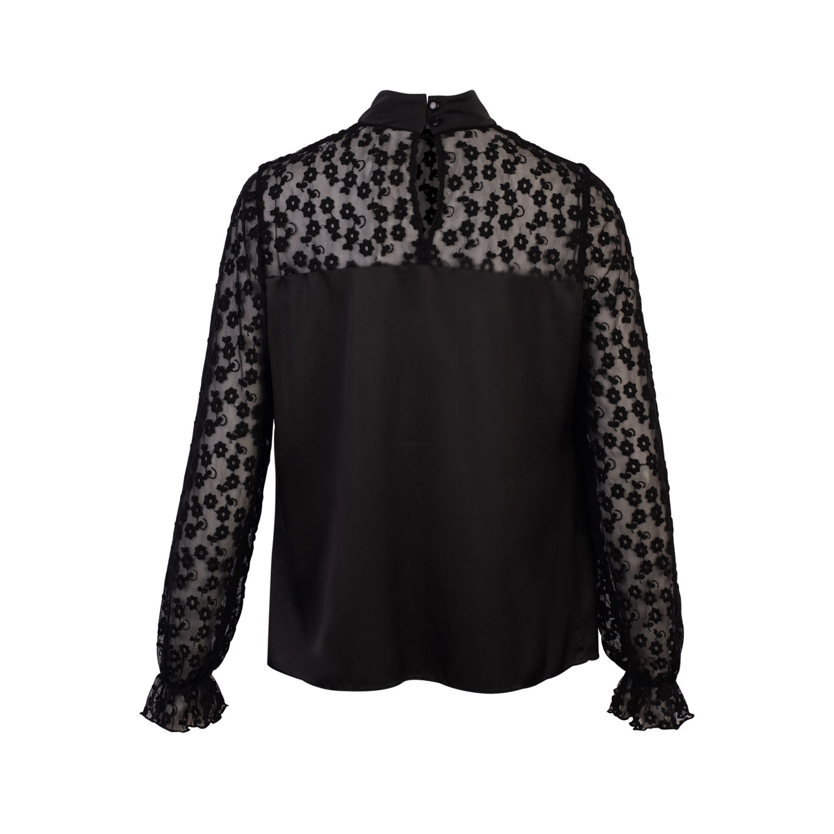 Blusa Satinada Encaje Samira Negro