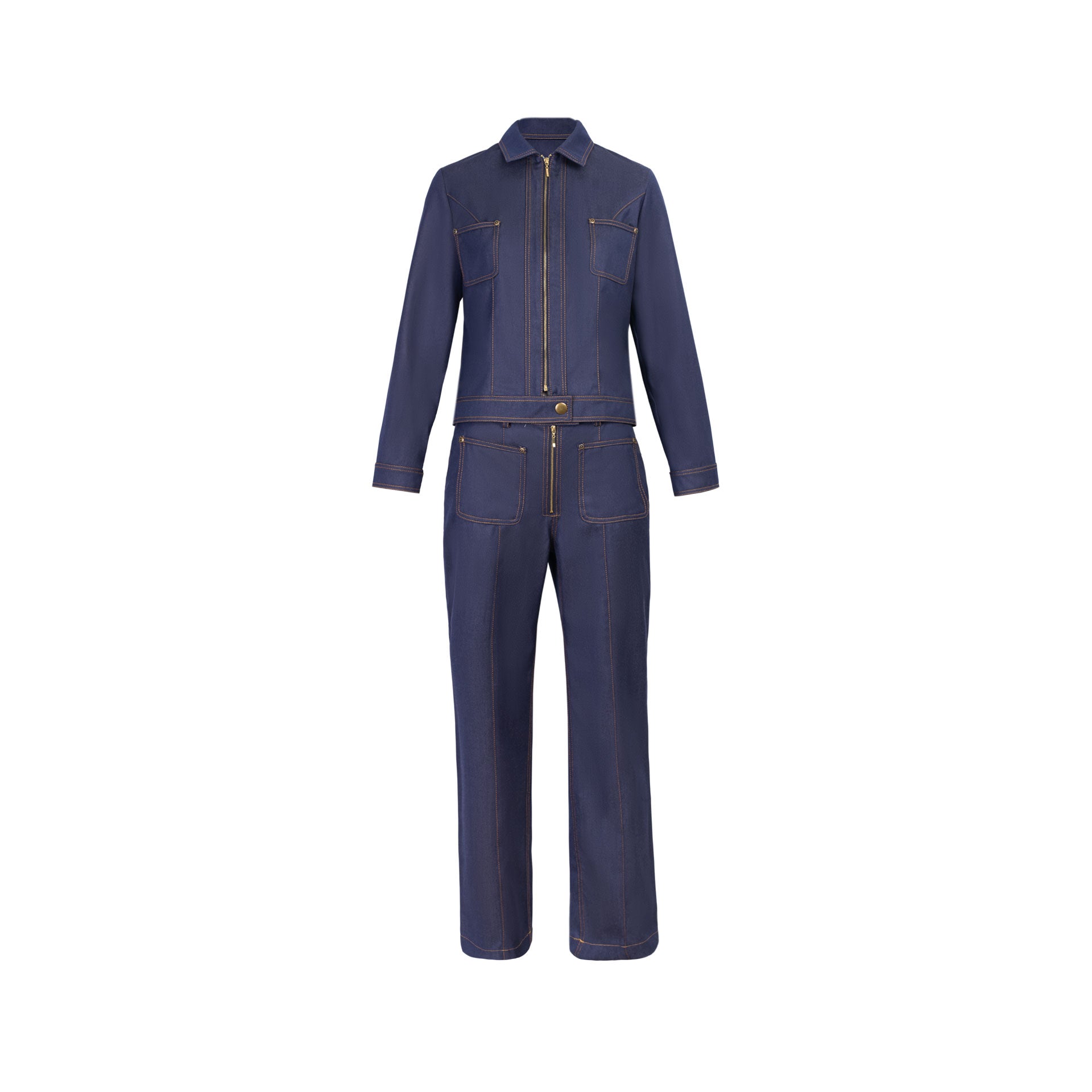 Pantalón Denim Flare Bolsillos Harper Azul