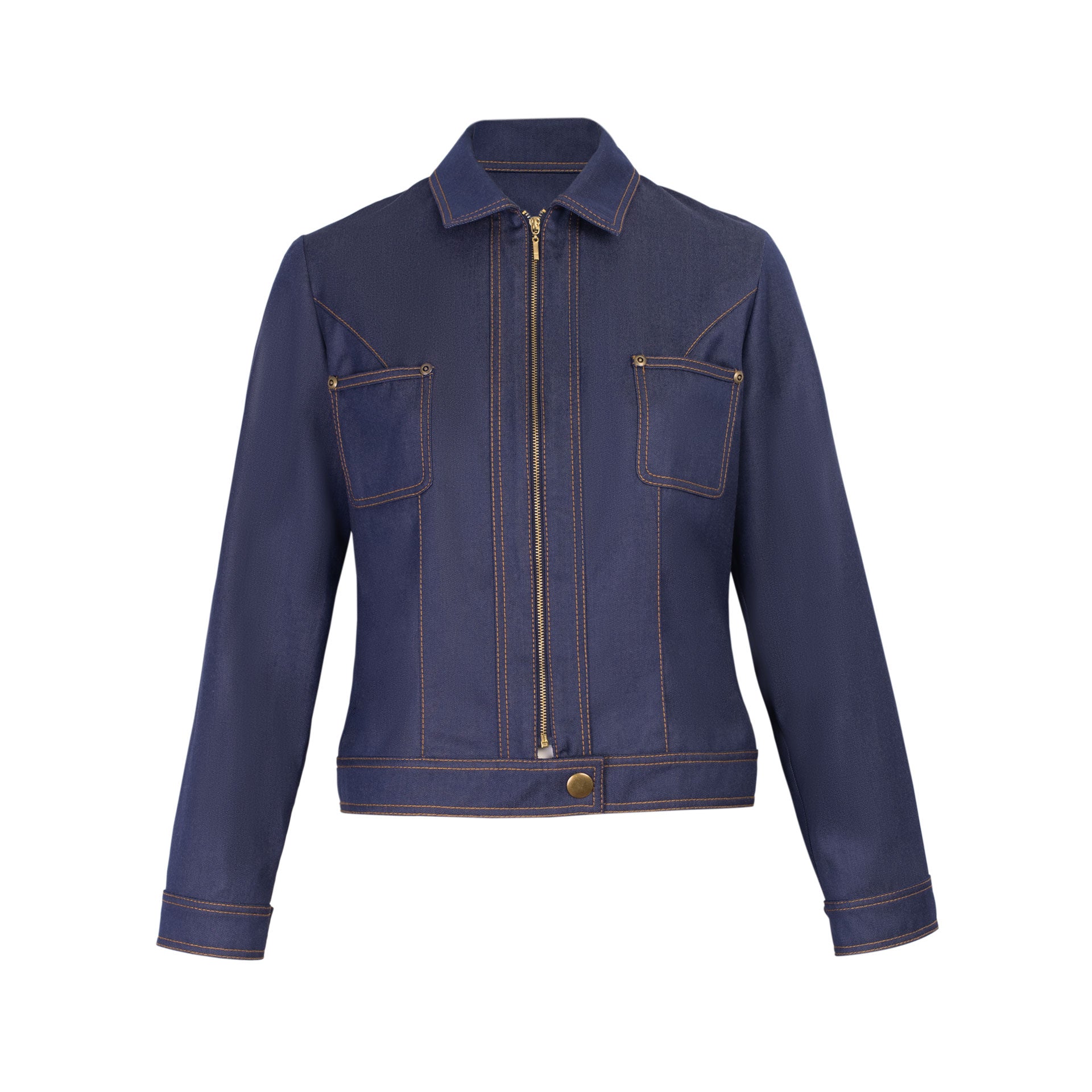 Chaqueta Denim Cremallera Harper Azul