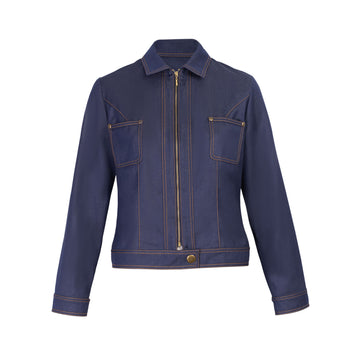 Chaqueta Denim Cremallera Harper Azul