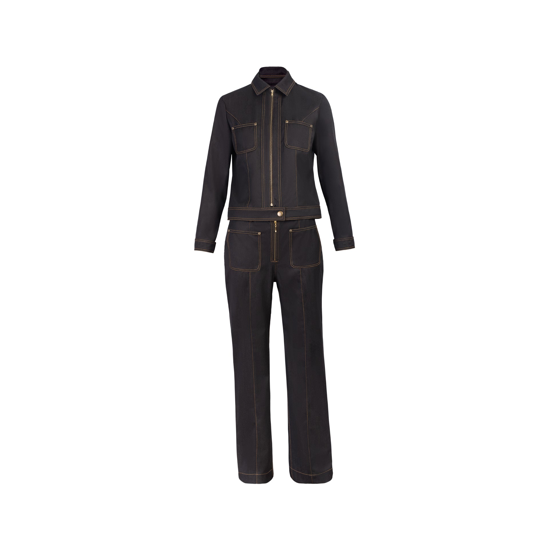 Pantalón Denim Flare Bolsillos Harper Negro