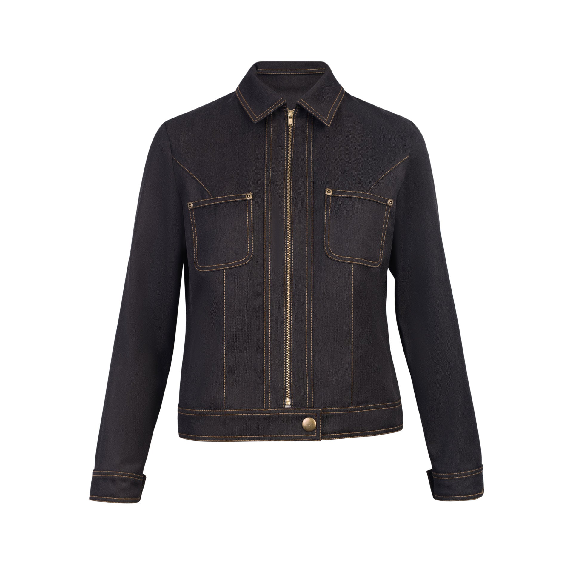 Chaqueta Denim Cremallera Harper Negro