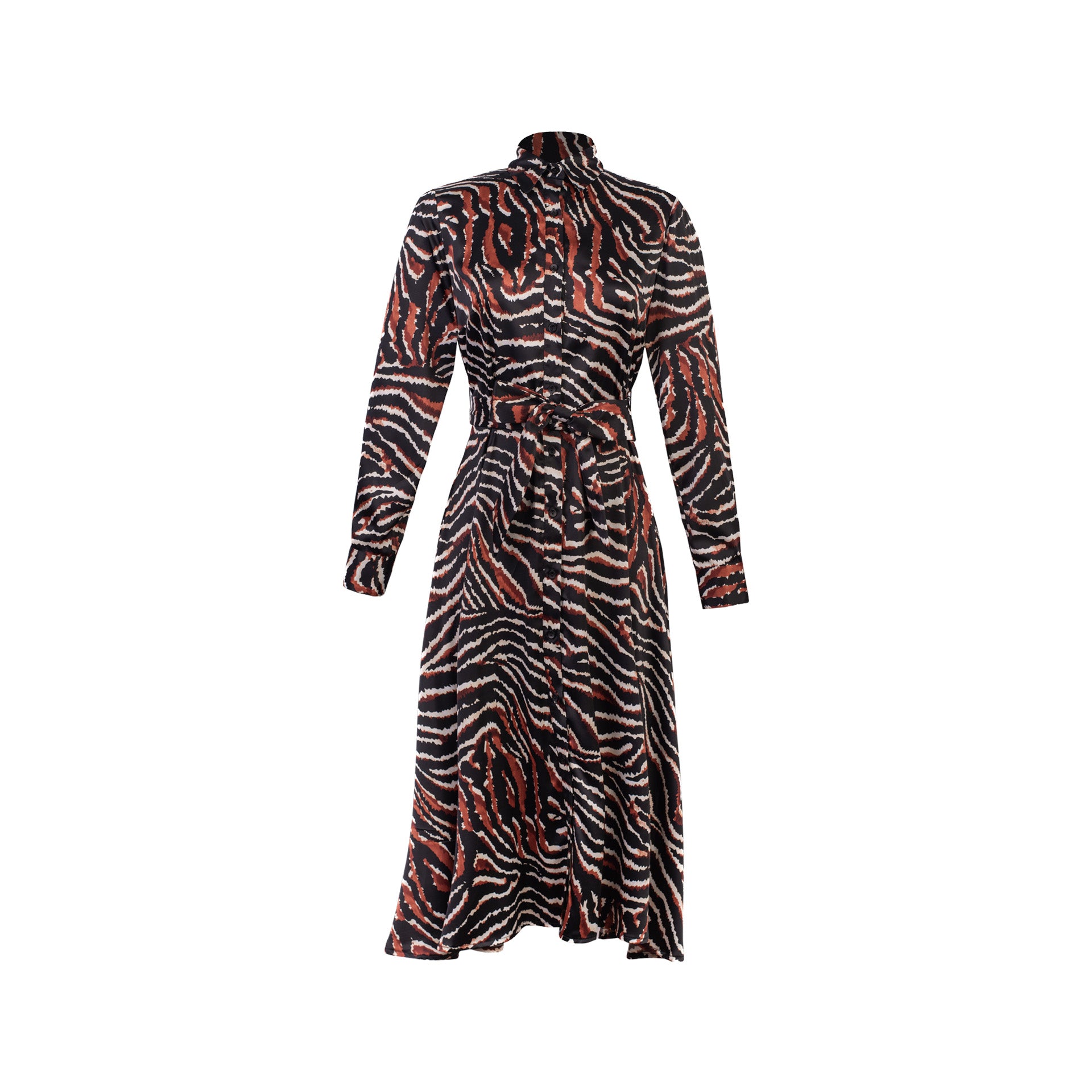 VESTIDO CAMISERO MIRAGEM NEGRO/LACRE