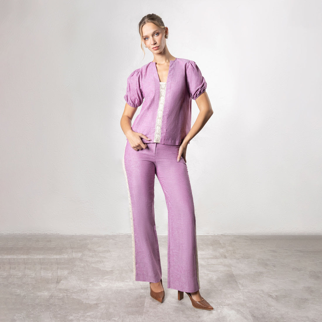Pantalón Lino Sabinne Vino
