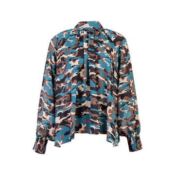 Blusa Bullonada Geoda Verde