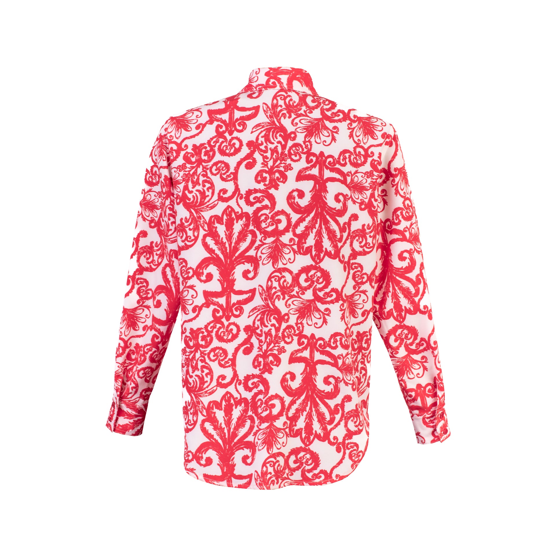 BLUSA CLASICA C/ BOLSILLO JASPE BLANCO/ROJO