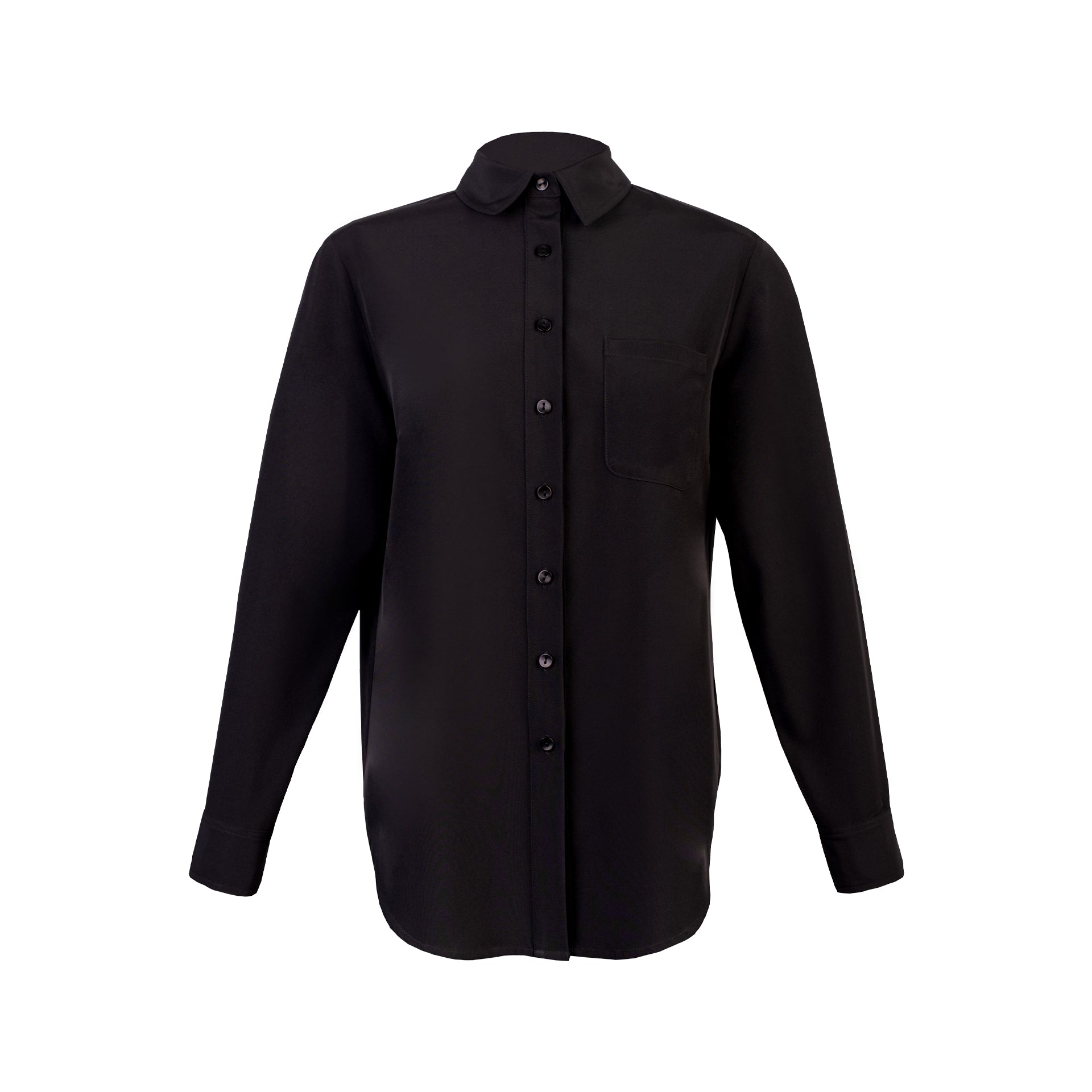 BLUSA CLASICA C/ BOLSILLO JASPE NEGRO