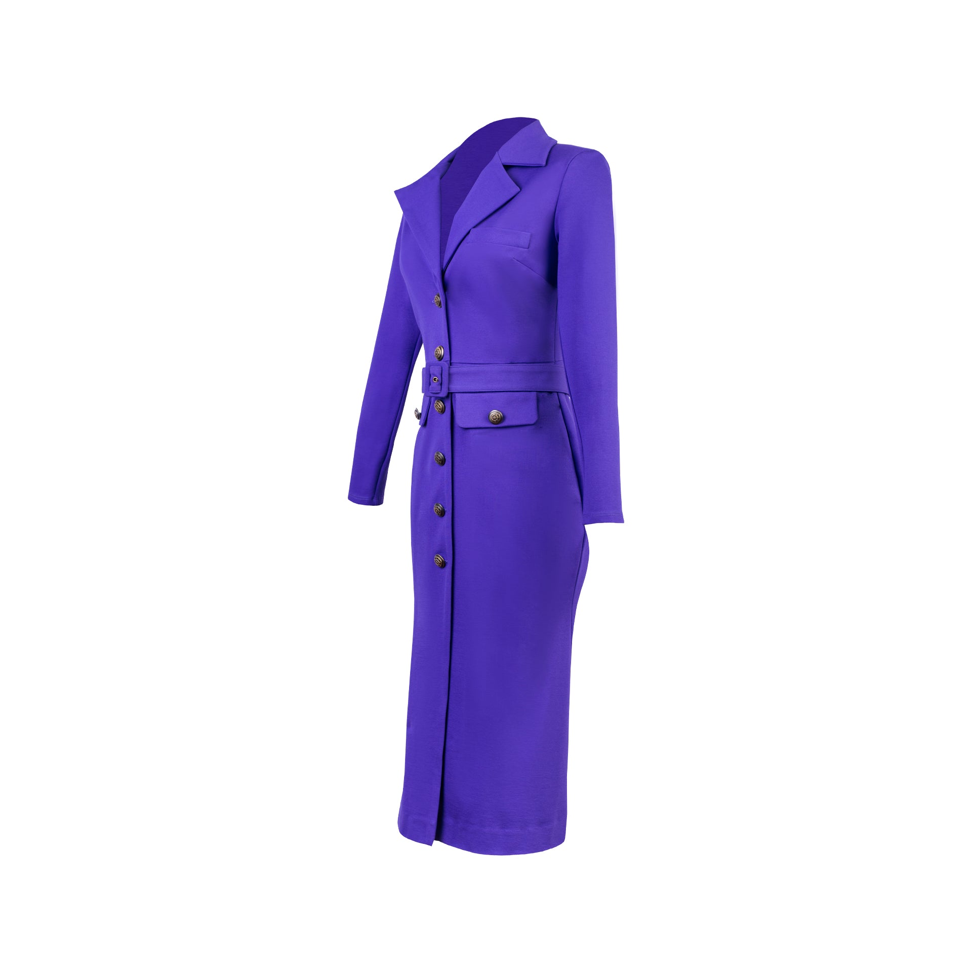 VESTIDO CEÑIDO M/L MUNAY AZUL