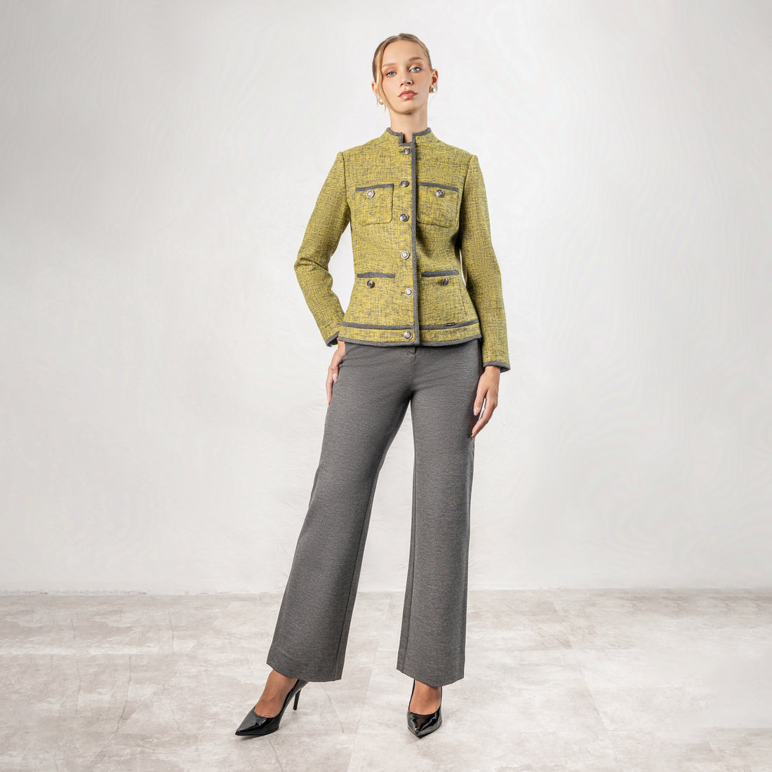 Pantalón Cintura Alta Minerva Gris