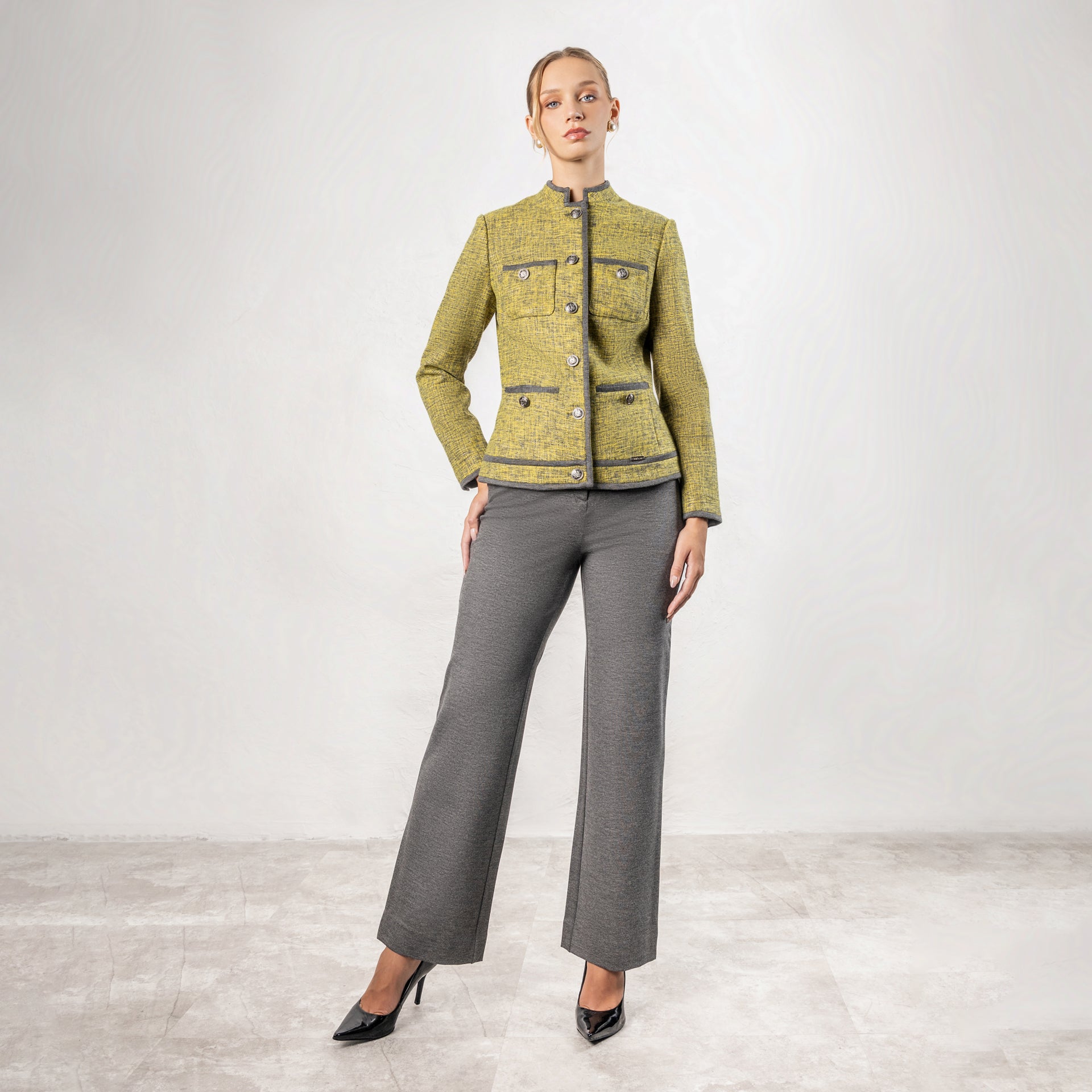 Pantalón Cintura Alta Minerva Gris
