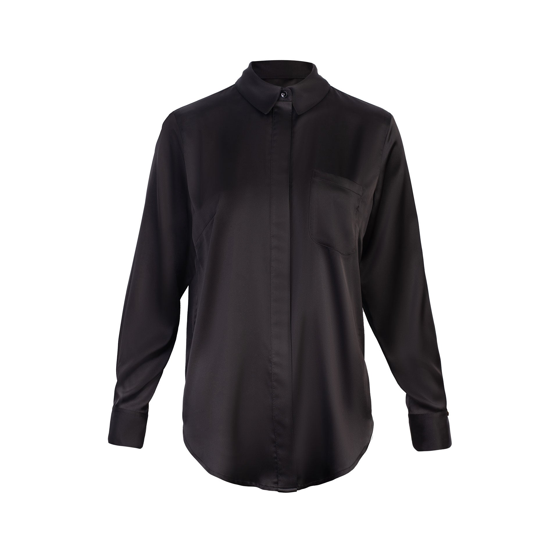 Blusa Clásica con Bolsillo Irene Negro