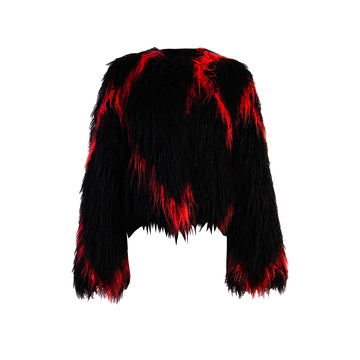 Casaca Faux Fur Cherry Wine