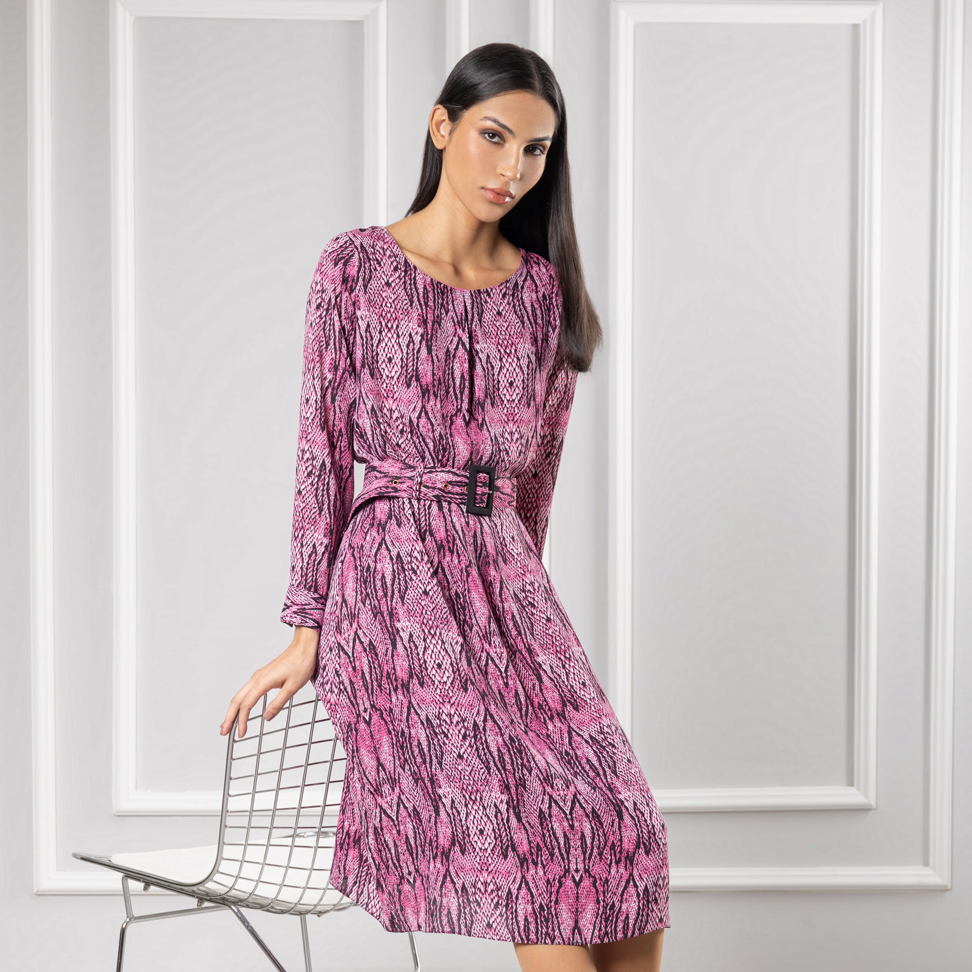 Vestido Midi Mantra Fucsia